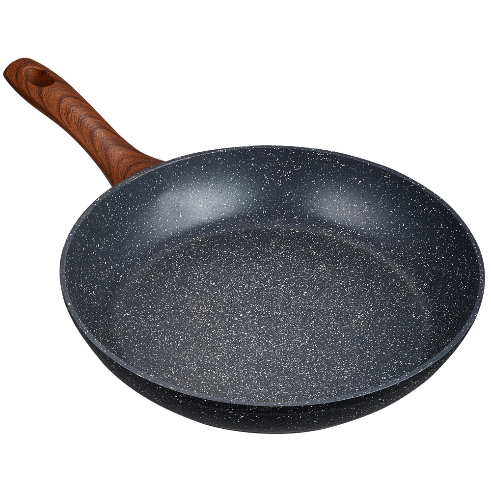 Chảo nhôm chống dính Lock&Lock Baum Marble LBU1203 20cm LBU1243 24cm LBU1283 28cm dùng bếp từ