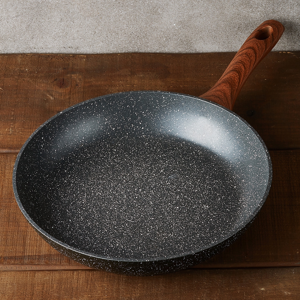 Chảo nhôm chống dính Lock&Lock Baum Marble LBU1203 20cm LBU1243 24cm LBU1283 28cm dùng bếp từ