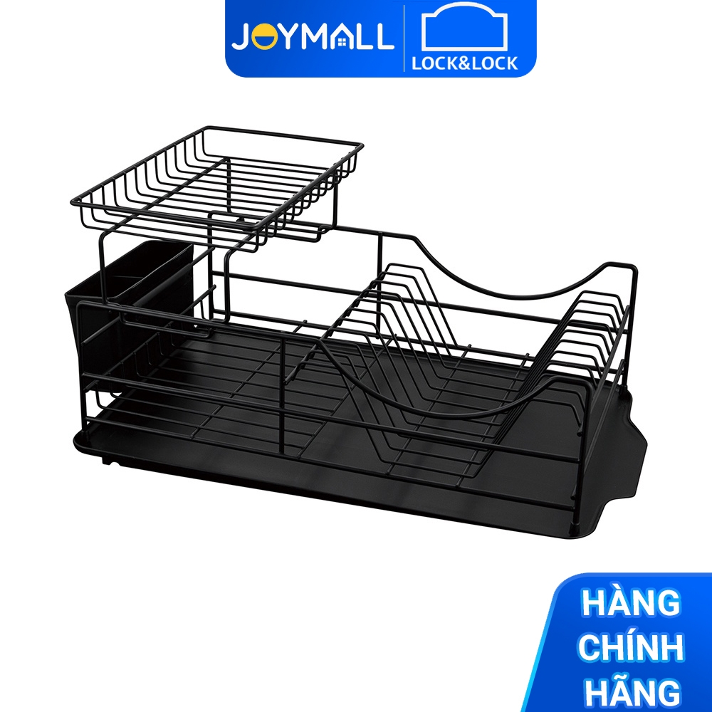 Kệ Chén Dĩa 2 Tầng Dish Rack Lock&Lock LDR206BLK - Chính Hãng, Dễ Lắp Đặt, Khay Thoát Nước Dễ Dàng Tháo Rời - JoyMall