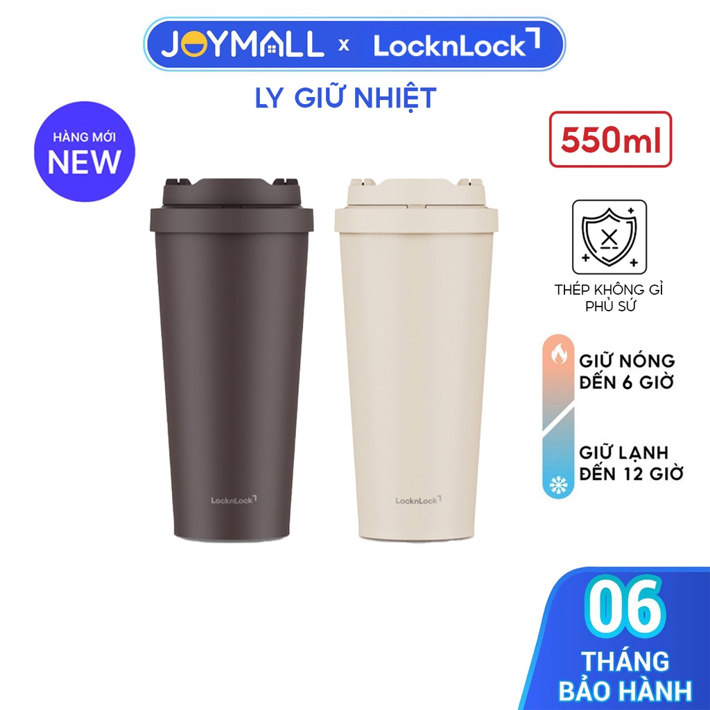 Ly Giữ Nhiệt LocknLock Energetic Ceramic Tumbler 550ml LHC3414, Hàng Chính Hãng - JoyMall