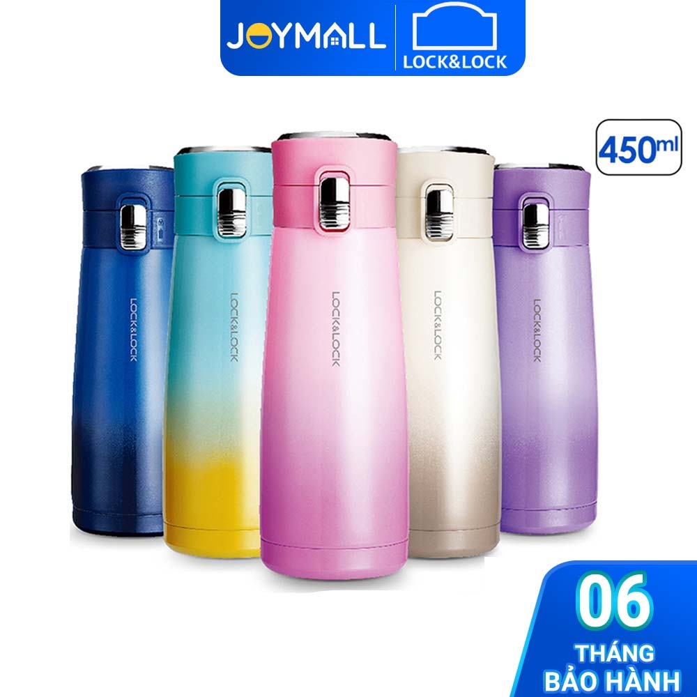 Bình giữ nhiệt Lock&Lock 450ml LHC3245 Holiday Sunset I.d Tumbler - Hàng chính hãng, mở nắp 1 chạm - JoyMall
