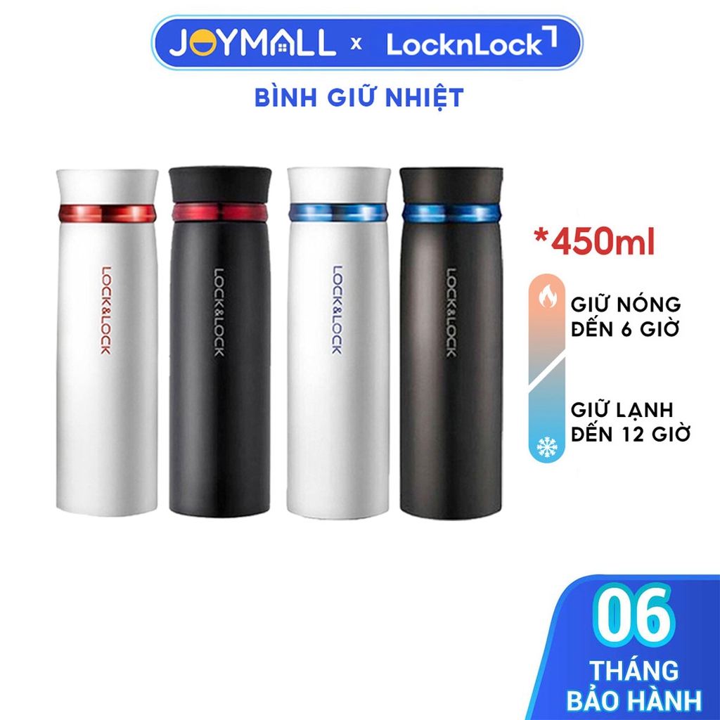 Bình Giữ Nhiệt Lock&Lock Feather Light LHC4131 (450ml) - Hàng Chính Hãng, Bằng Thép Không Gỉ, Có Lưới Lọc Trà - JoyMall