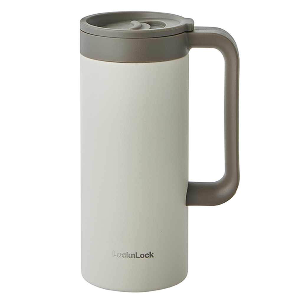 Ly giữ nhiệt LocknLock 473ml có tay cầm LHC4247 - Hàng chính hãng, miệng ly rộng, đế silicone chống ồn - JoyMall