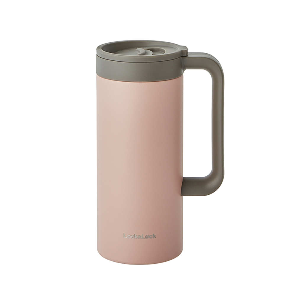 Ly giữ nhiệt LocknLock 473ml có tay cầm LHC4247 - Hàng chính hãng, miệng ly rộng, đế silicone chống ồn - JoyMall