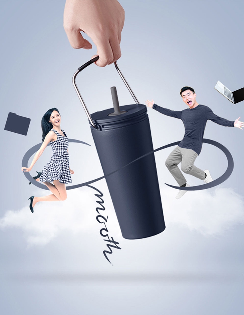 Bình giữ nhiệt LocknLock Bucket Tumbler LHC4269NVY xanh navy 540ml