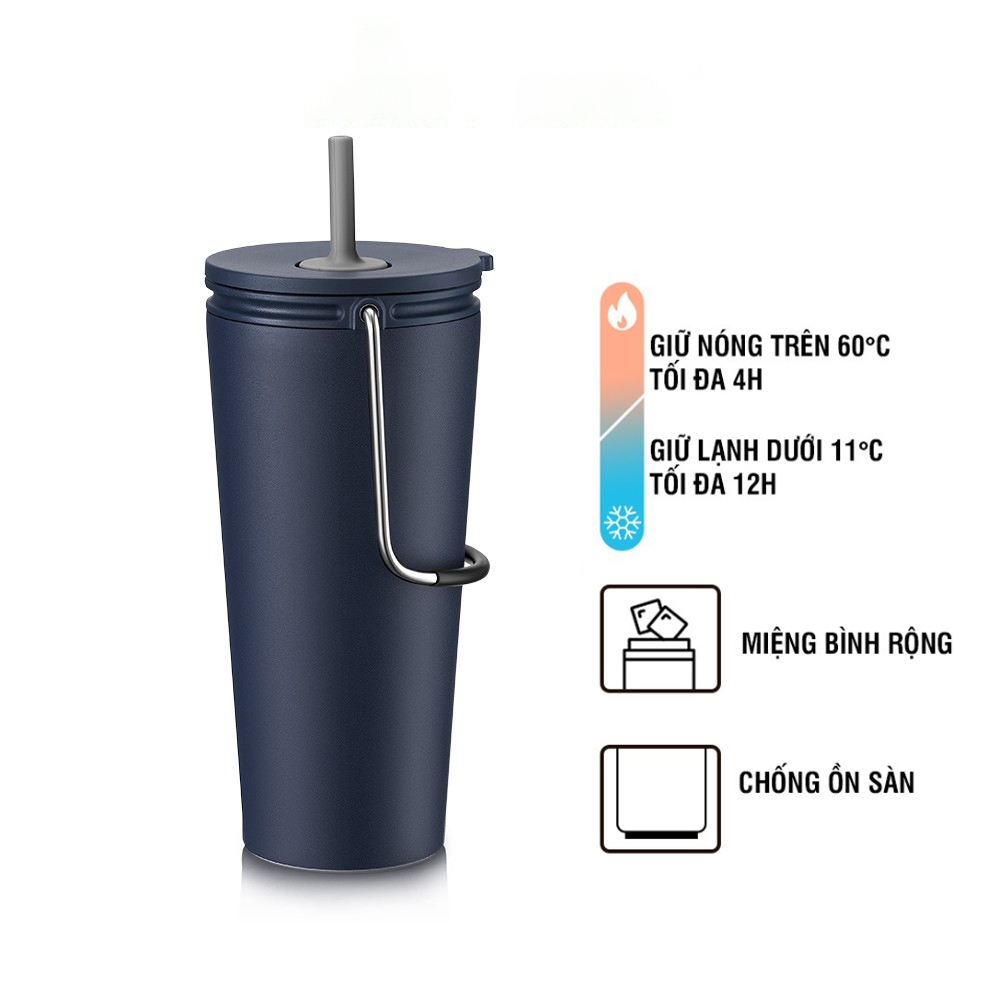 Ly giữ nhiệt Lock&Lock Bucket Tumbler LHC4268 540ml- Hàng chính hãng thép không gỉ quai xách tiện lợi- JoyMall