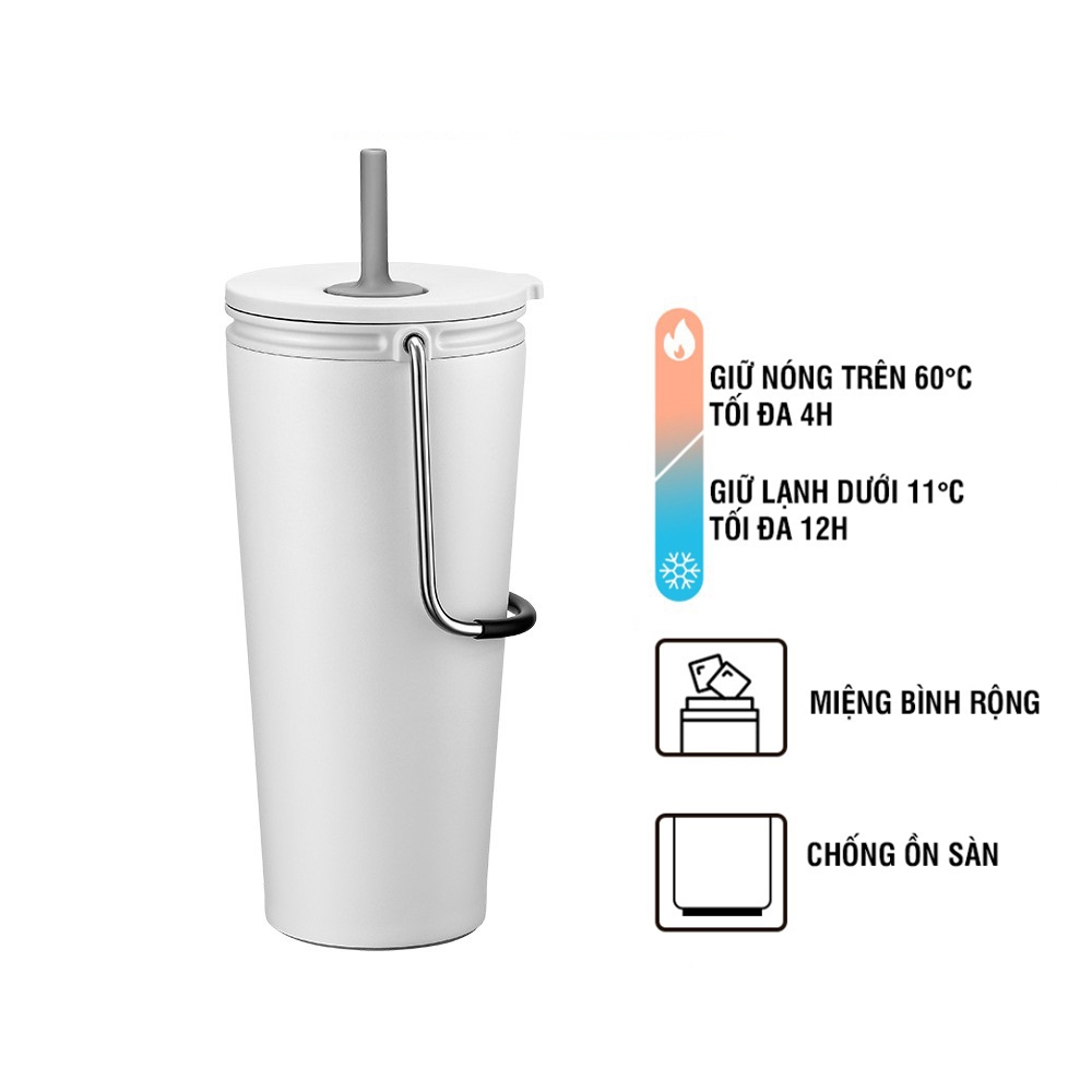 Ly giữ nhiệt Lock&Lock Bucket Tumbler LHC4268 540ml- Hàng chính hãng thép không gỉ quai xách tiện lợi- JoyMall