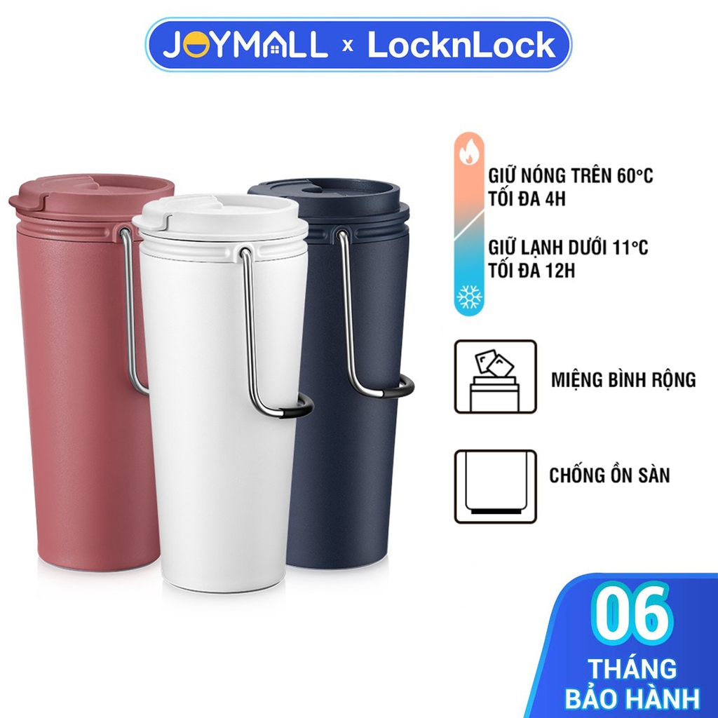 Ly giữ nhiệt Lock&Lock Bucket Tumbler LHC4269 540ml- Hàng chính hãng thép không gỉ quai xách tiện lợi- JoyMall