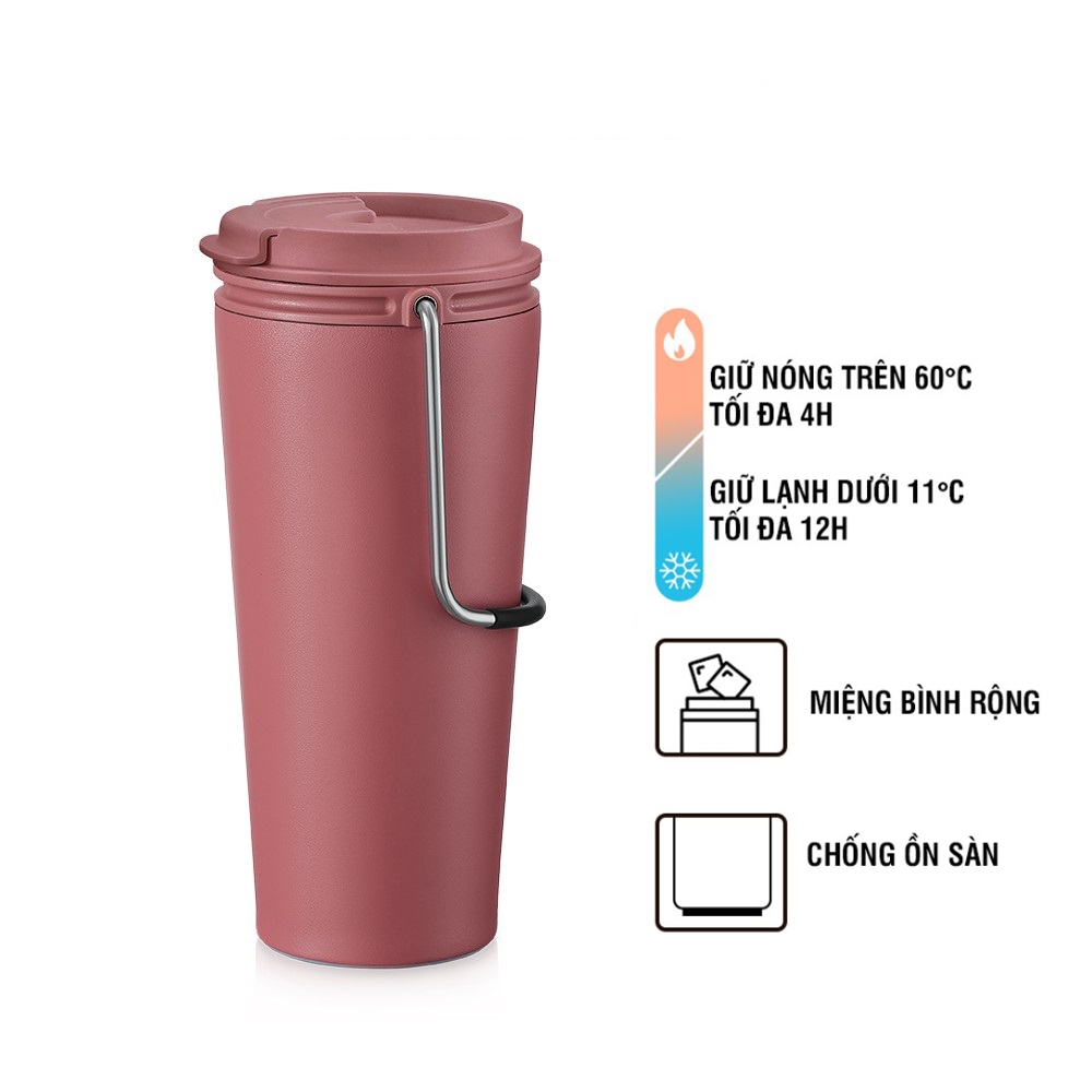 Ly giữ nhiệt Lock&Lock Bucket Tumbler LHC4269 540ml- Hàng chính hãng thép không gỉ quai xách tiện lợi- JoyMall