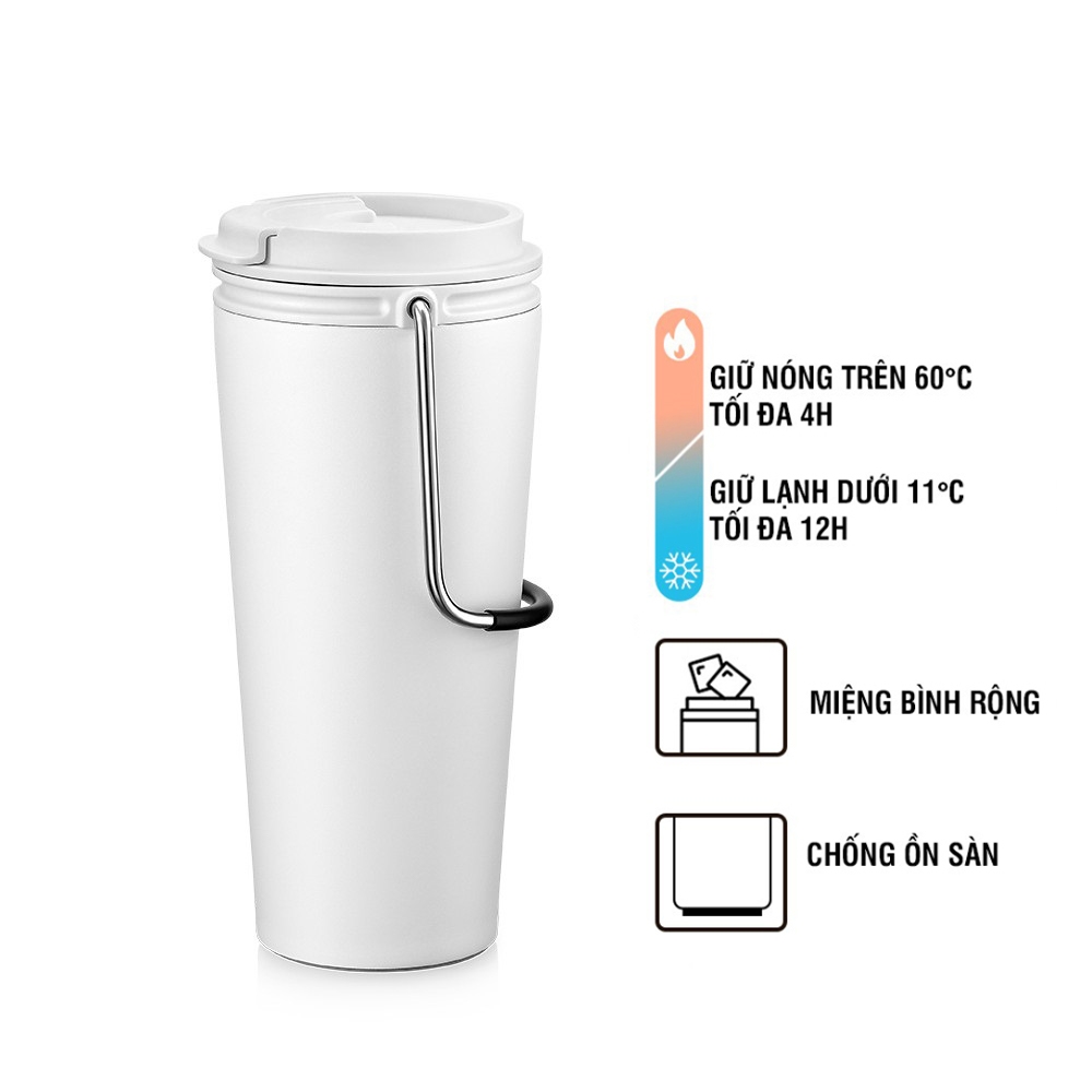 Ly giữ nhiệt Lock&Lock Bucket Tumbler LHC4269 540ml- Hàng chính hãng thép không gỉ quai xách tiện lợi- JoyMall