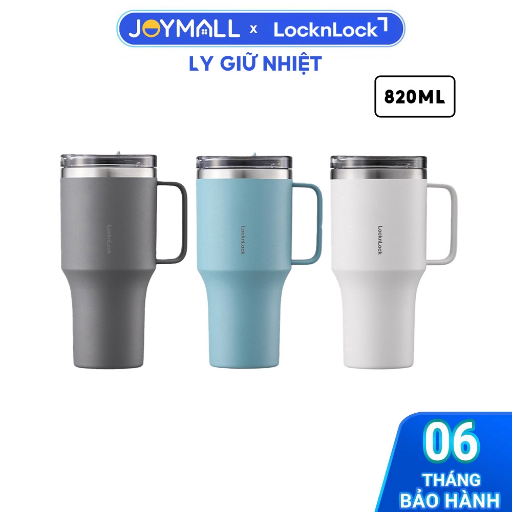 Bình giữ nhiệt LocknLock Metro King LHC4326 820ml, Hàng chính hãng, có nắp, tay cầm - JoyMall