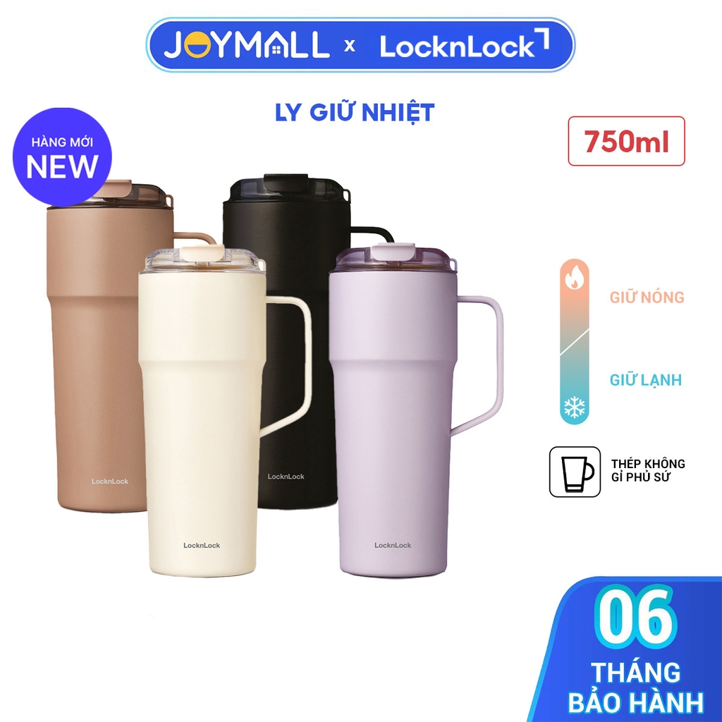 Ly Giữ Nhiệt LocknLock Metro Cafe Tumbler LHC4418 750ml, Hàng Chính Hãng, Thép Phủ Sứ - JoyMall