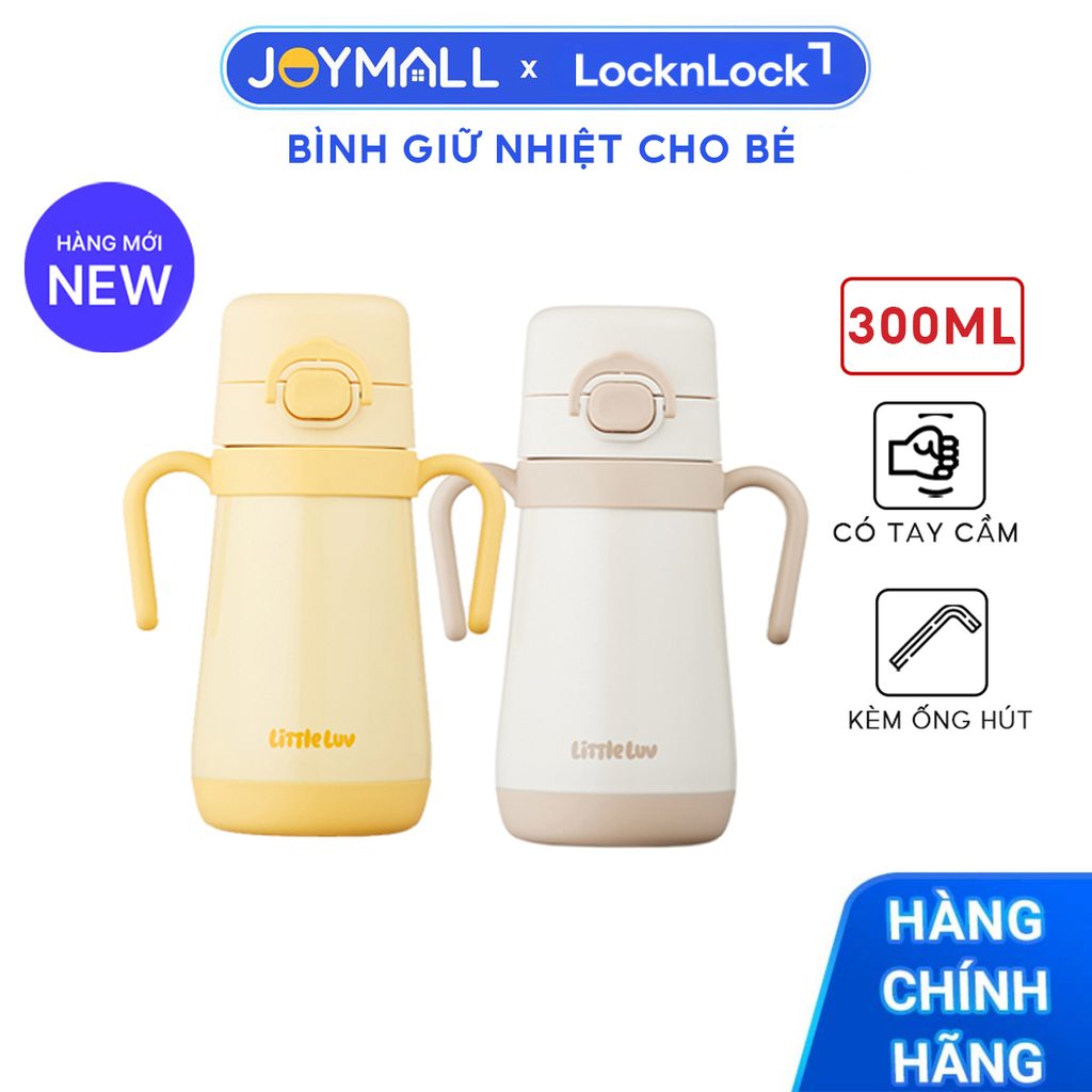 Bình Giữ Nhiệt Cho Bé LocknLock LHC916 300ml, Hàng Chính Hãng, STS316L, Có Tay Cầm Ống Hút - JoyMall