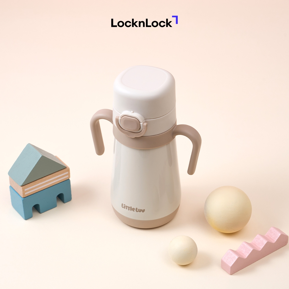 Bình Nước Cho Bé LocknLock HAP916, Hàng Chính Hãng, Có Tay Cầm Và Ống Hút - JoyMall