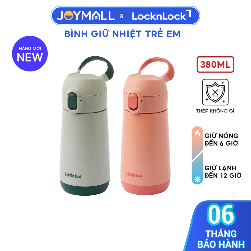 Bình Giữ Nhiệt Trẻ Em LocknLock Little Luv Switch Cap Tumbler LHC918 380ml, Hàng Chính Hãng- JoyMall