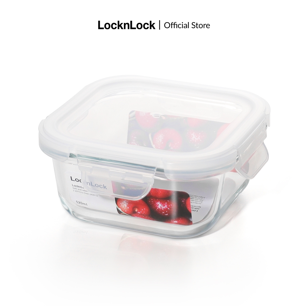 Hộp thủy tinh LocknLock BLANC bảo quản thực phẩm nhiều dung tích LLG110 - Hàng chính hãng, chịu nhiệt cao, dùng được lò vi sóng - JoyMall