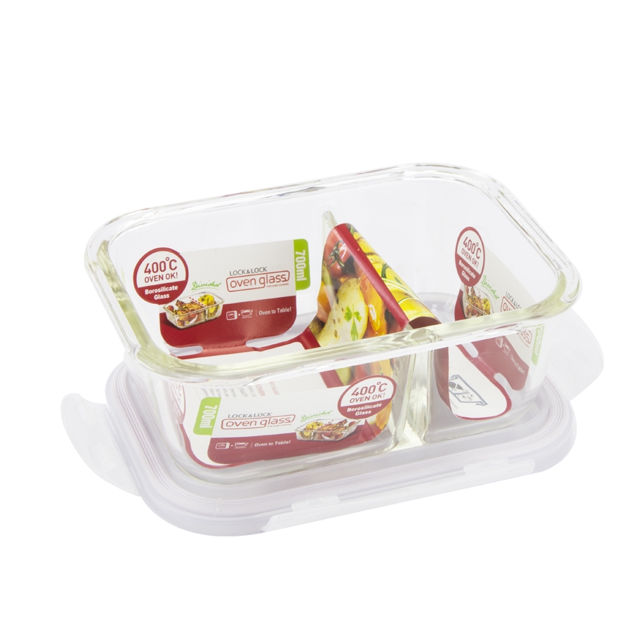 Bộ túi hộp cơm thủy tinh Lock&Lock 3EA LLG428M2 - Hàng chính hãng, dùng trong lò vi sóng, lò nướng - JoyMall