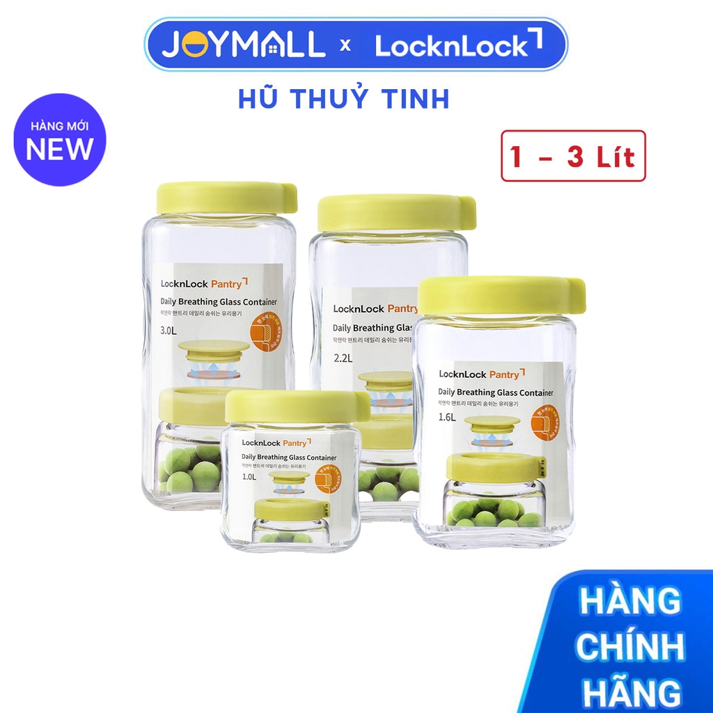 Hũ Đựng Thực Phẩm Bằng Thủy Tinh LocknLock Daily Breathing, Hàng Chính Hãng, Nắp Đậy Kín - JoyMall