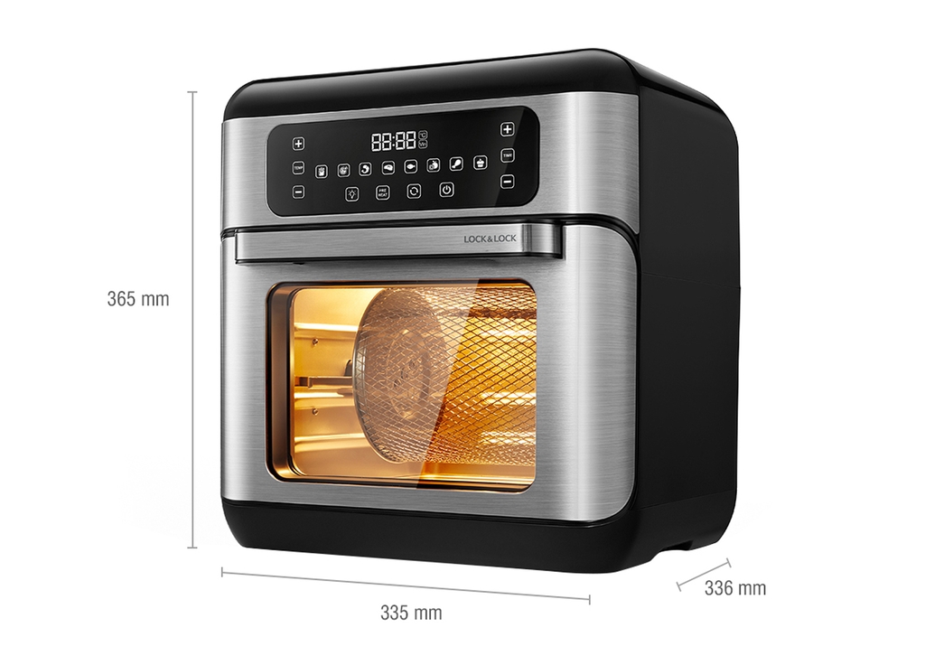 Lò nướng, chiên, sấy không dầu Lock&Lock Air Fryer Oven EJF291BLK 10L- Hàng chính hãng, điều khiển điện tử - JoyMall
