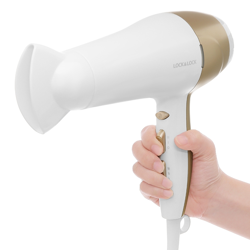 Máy sấy tóc Lock&Lock ENA136WHT - Hàng chính hãng, bảo hành 24 tháng, sấy nóng lạnh, 3 mức chỉnh nhiệt - JoyMall