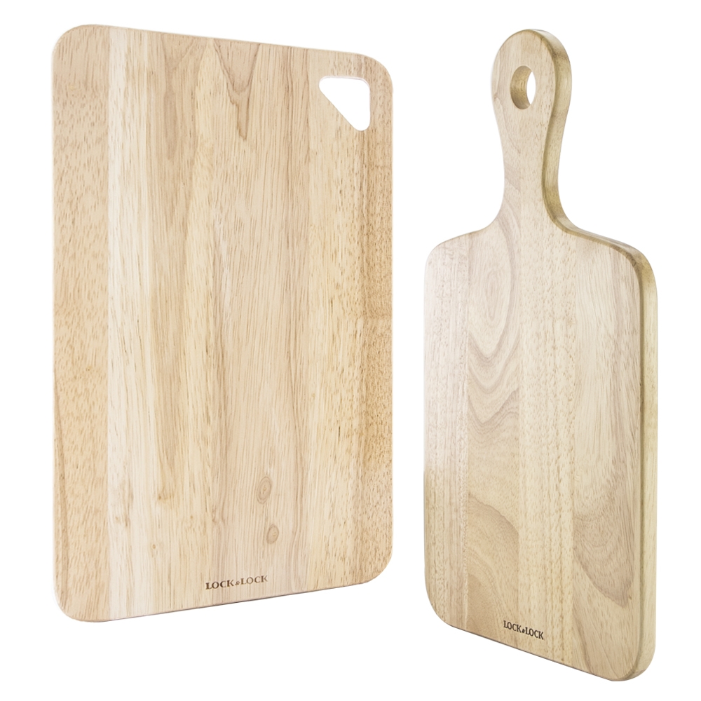 Bộ 2 thớt gỗ cây cao su Lock&Lock LWC001S2 - Hàng chính hãng, bề mặt cứng, không có vết nứt li ti  - JoyMall