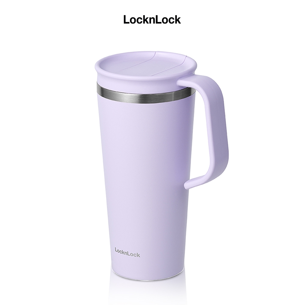 Ly giữ nhiệt LocknLock 600ml LHC4330 Daily Handle Tumbler, Hàng chính hãng, nắp trượt tích hợp tay cầm - JoyMall