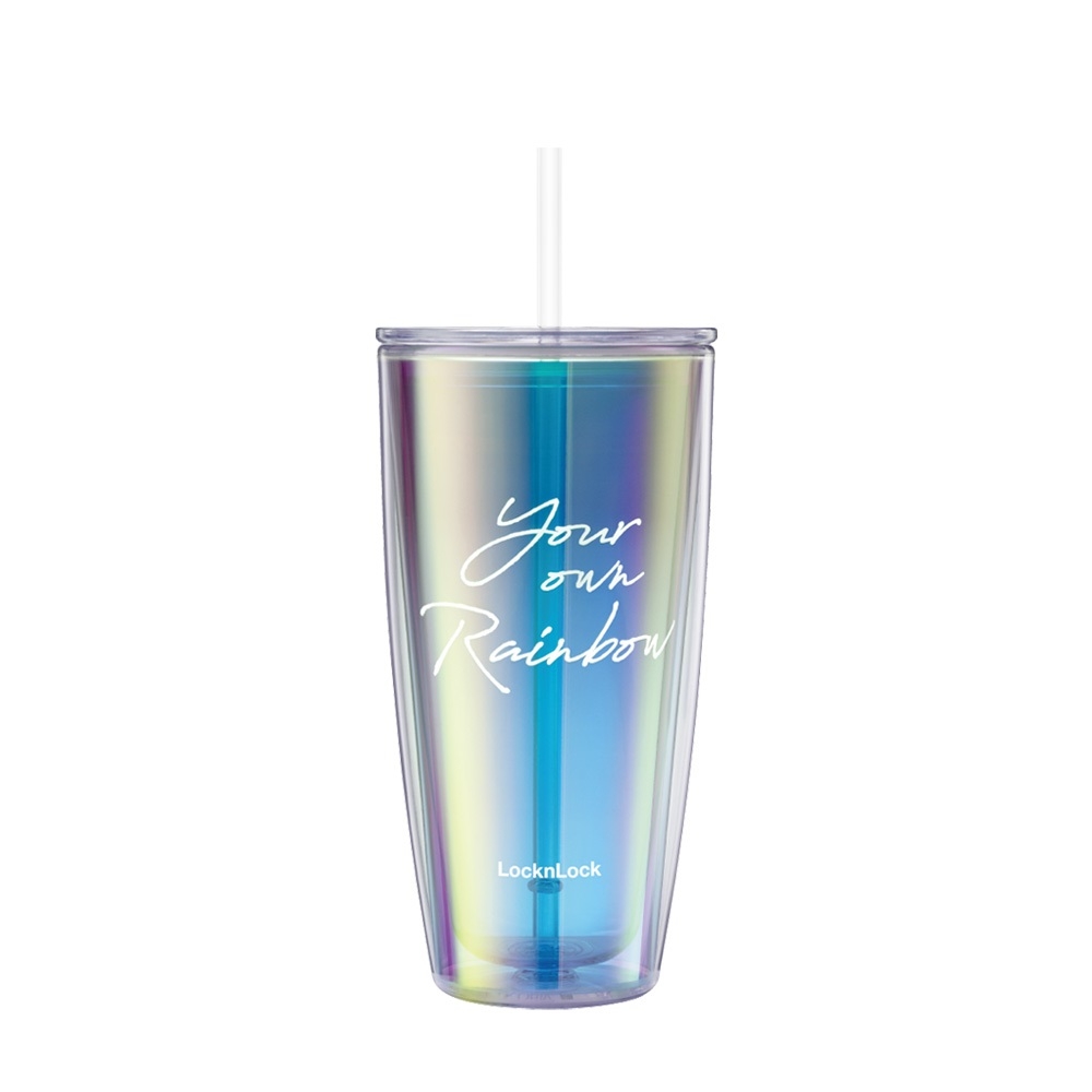 Ly nhựa 2 lớp LocknLock HAP507, HAP509 750ml - Hàng chính hãng, có ống hút,có nắp đậy - JoyMall