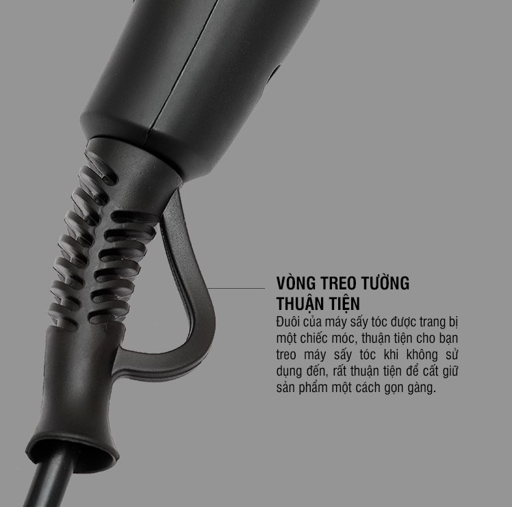 Máy sấy tóc Lock&Lock ENA146BLK - Hàng chính hãng, chế độ nóng lạnh, kèm đầu dẹp tạo kiểu - JoyMall