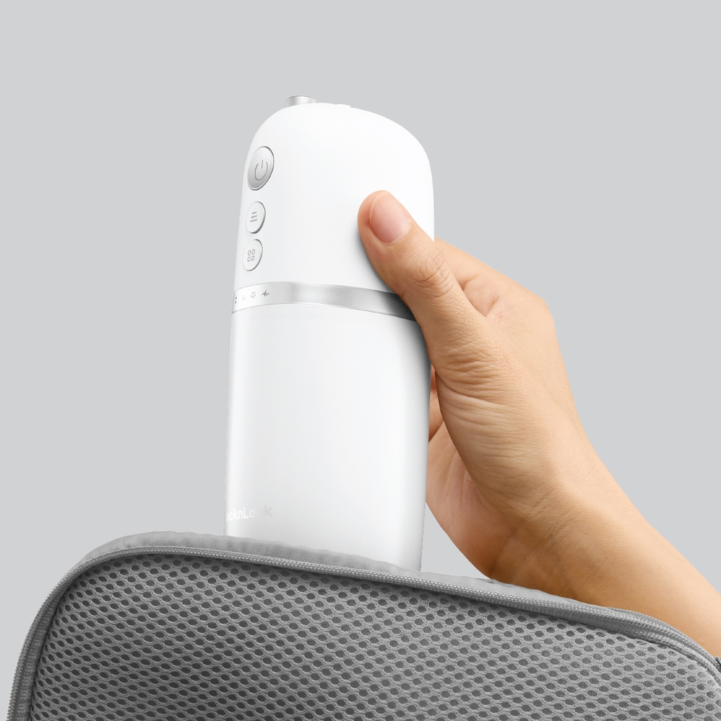 Máy tăm nước không dây LocknLock ENR146WHT - Hàng chính hãng, dung tích 190ml, 4 chế độ vệ sinh, 3 loại đầu tăm - JoyMall