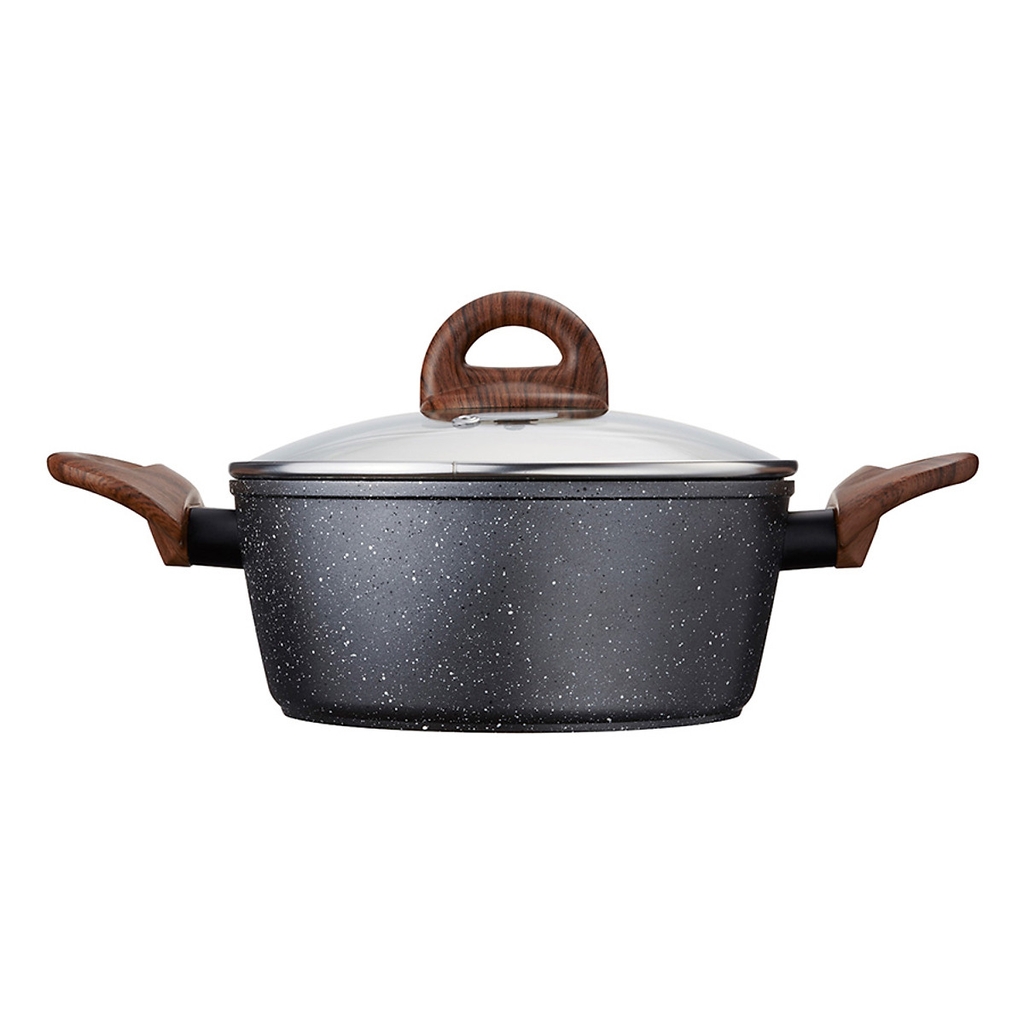 Nồi nhôm chống dính BAUM Marble 2 tay cầm Lock&Lock LBU1242(24cm) , LBU1202(20cm) - hàng chính hãng - JoyMall