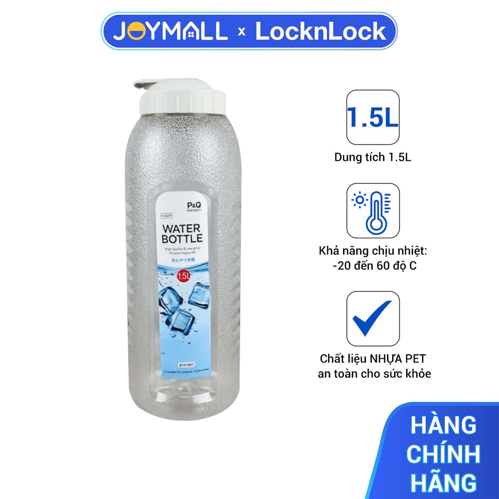 Bình nhựa đựng nước 1,5L LocknLock P-00097, Hàng chính hãng, an toàn cho sức khỏe, dễ cầm nắm - JoyMall