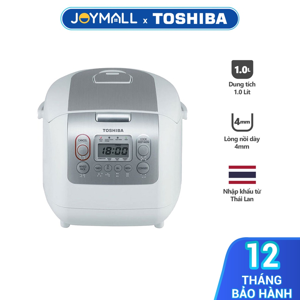 Nồi cơm điện tử Toshiba 1.8 lít RC-18NMFVN(WT)- Xuất xứ Thái Lan- Hàng chính hãng bảo hành 12 tháng, chất lượng Nhật Bản