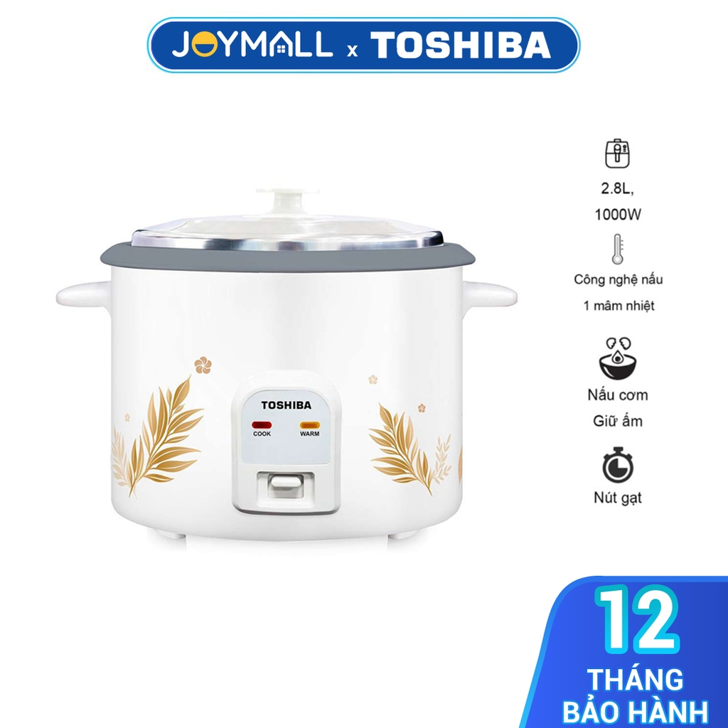 Nồi cơm điện nắp rời Toshiba RC-28MH1PV(G) 2.8L, Hàng chính hãng, Nấu cơm nhanh 15-30P, 2 chế độ nấu - JoyMall
