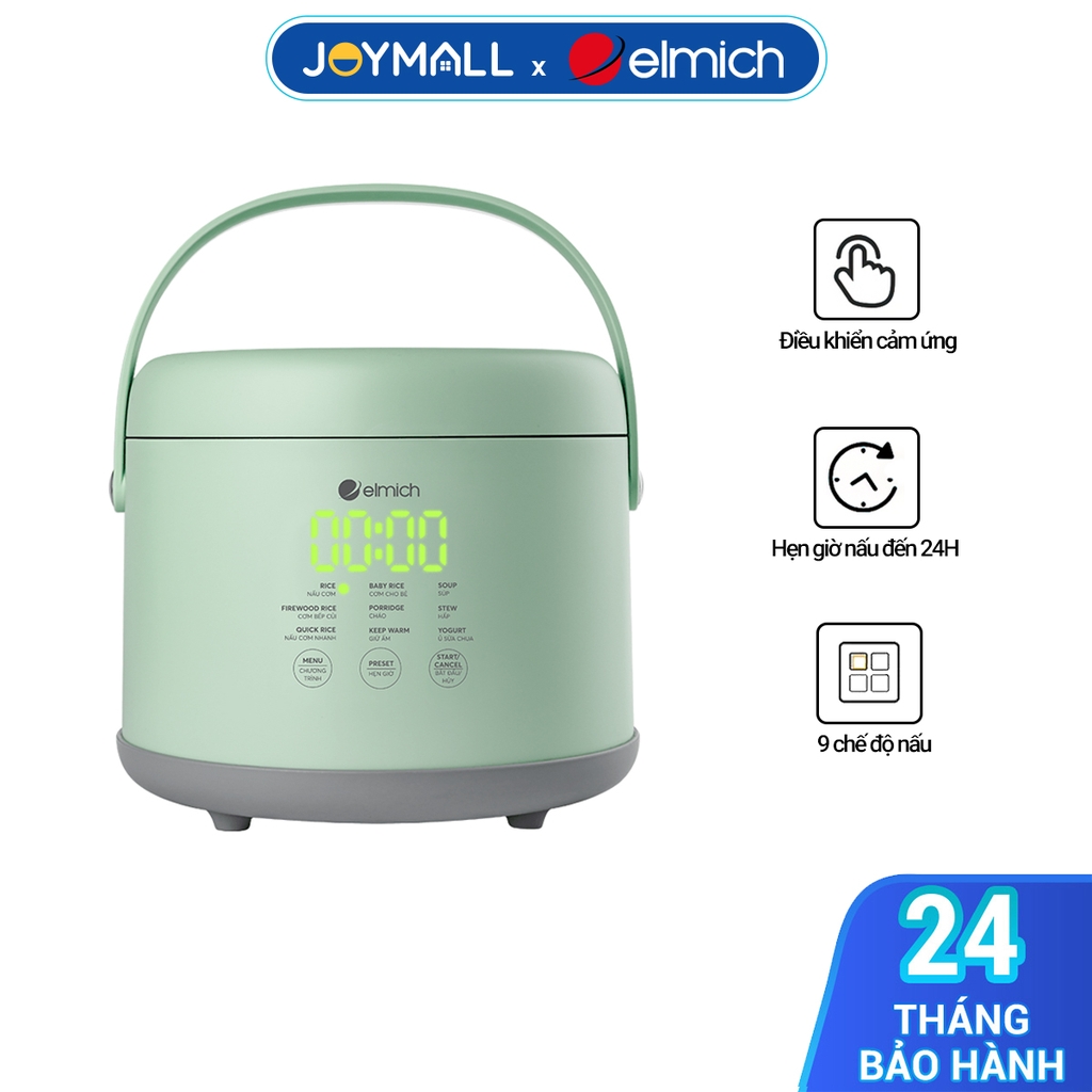 Nồi cơm điện tử Elmich 0.8L RCE-3915, Hàng chính hãng, đa năng 9 trong 1, gia nhiệt đều - JoyMall