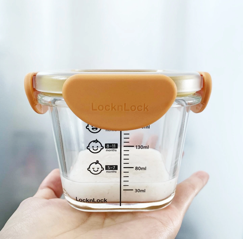 Bộ 3 hộp thủy tinh đựng thức ăn dặm cho bé Lock&Lock LLG542S3IVY - Hàng chính hãng chịu nhiệt tốt có vạch chia - JoyMall