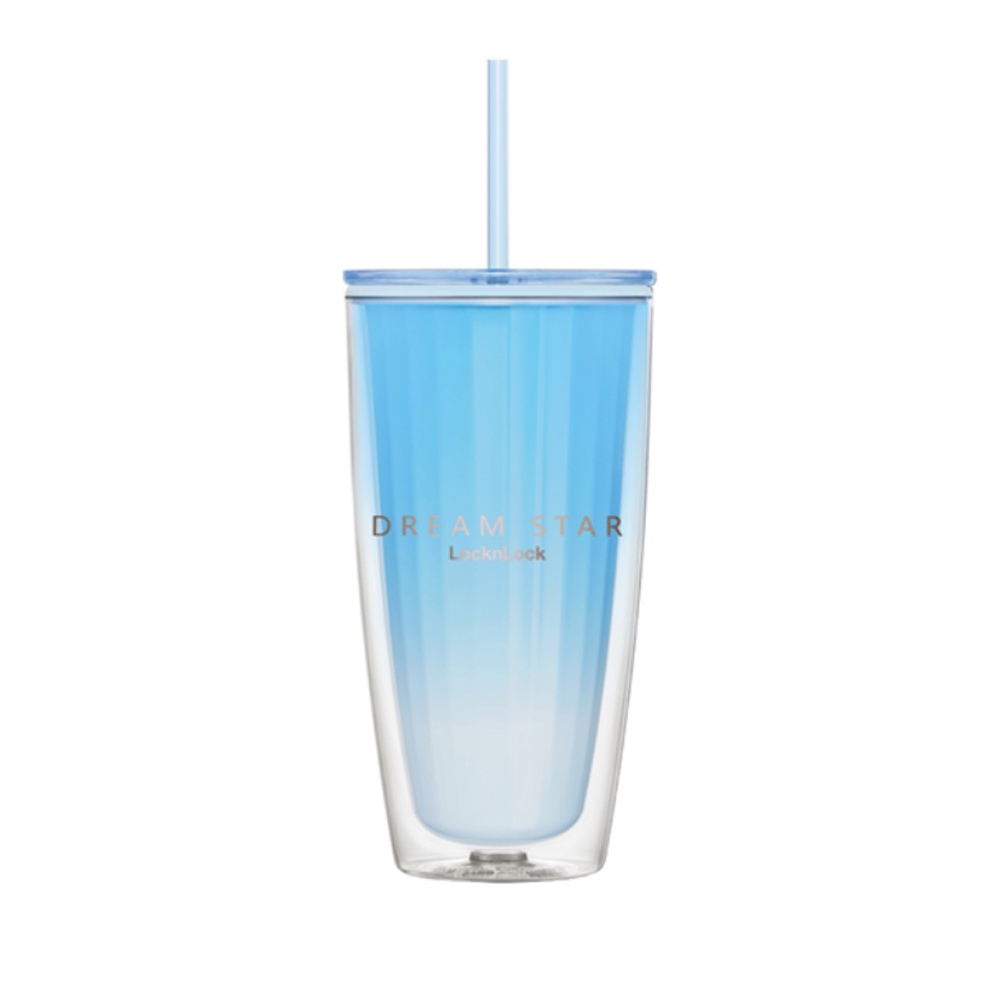 Ly nhựa LocknLock 2 lớp 750ml HAP522 - Hàng chính hãng kèm ống hút cọ rửa, cách nhiệt tốt, miệng rộng - JoyMall