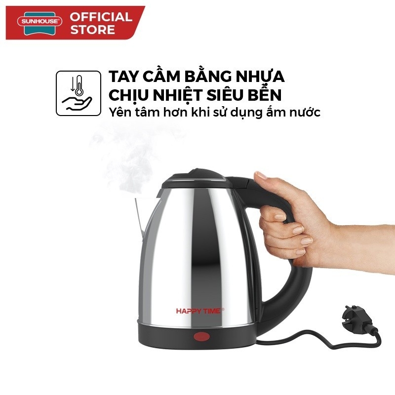 Ấm Đun Siêu Tốc Sunhouse Happy Time HTD1055 1.5L, Hàng Chính Hãng, Tay Cầm Chống Nóng - JoyMall