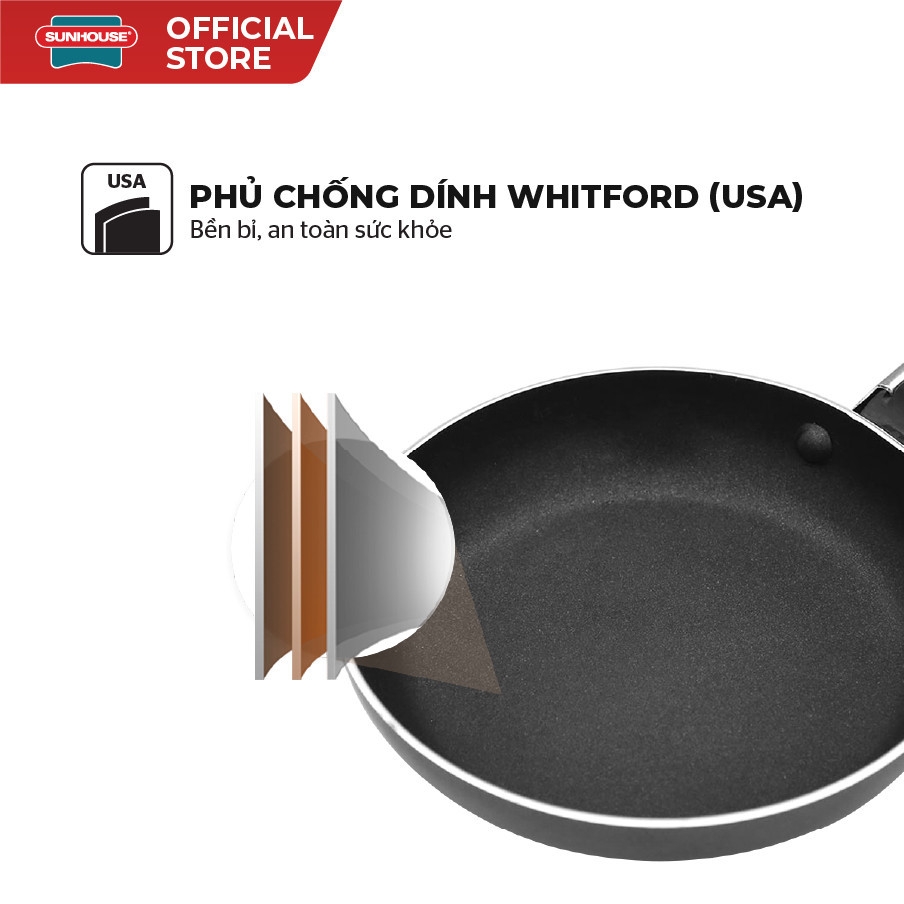 Chảo Chống Dính Đáy Từ Sunhouse Magnetic Pan SHM Size 22-30cm, Hàng Chính Hãng, Dùng Mọi Bếp-JoyMall