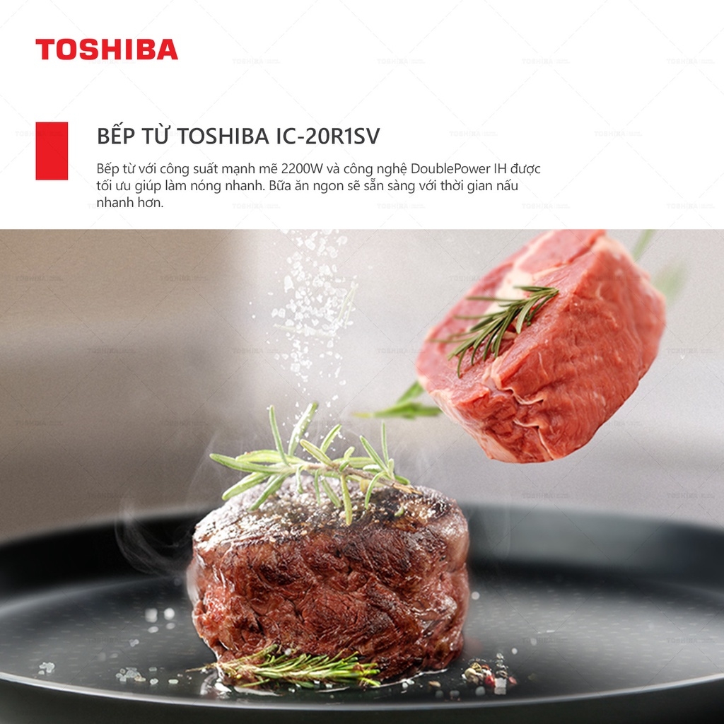 Bếp từ Toshiba IC-20R1SV , IC-20R2SV 2000w- Hàng chính hãng, điều khiển cảm ứng, tặng kèm nồi lẩu Inox - JoyMall