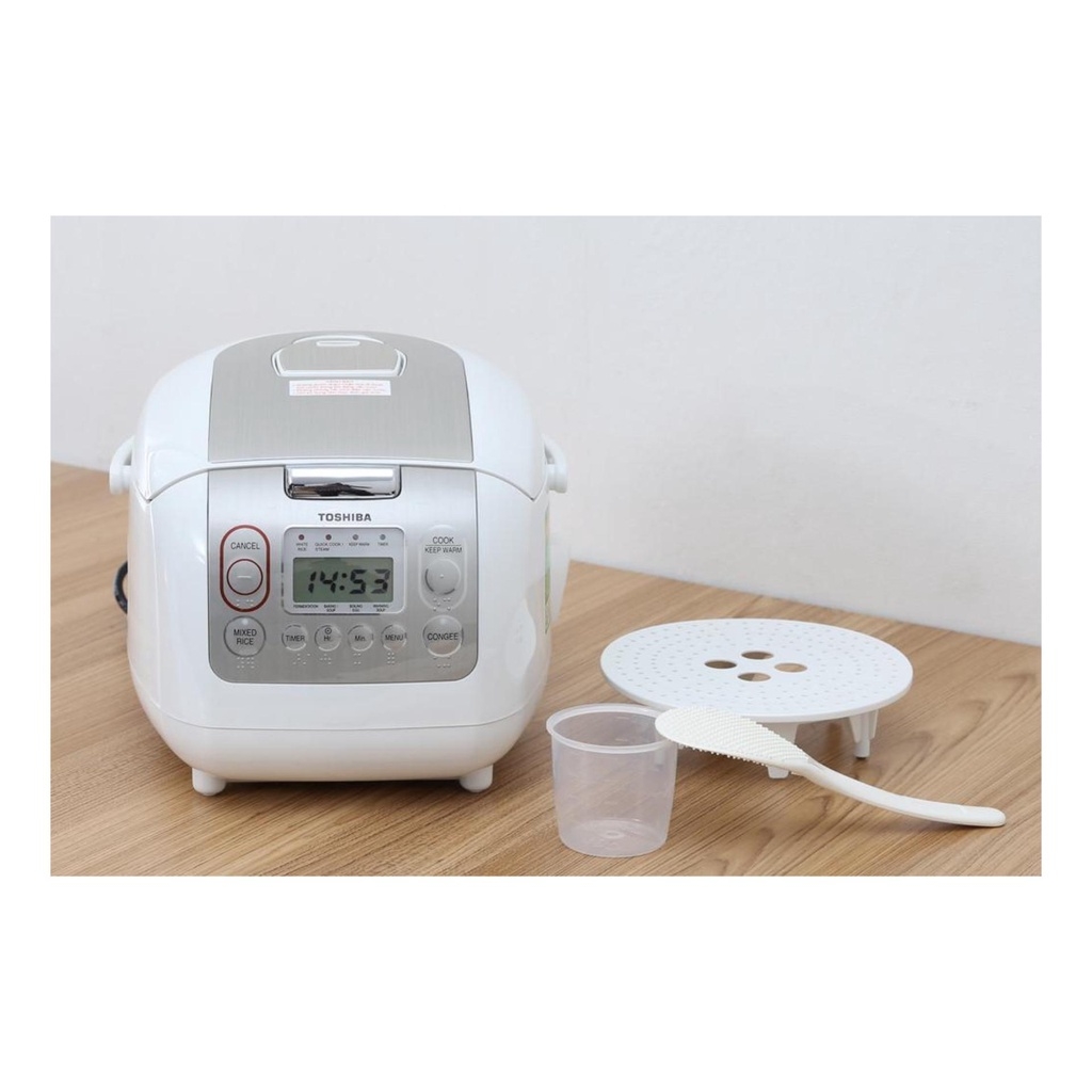 Nồi cơm điệnToshiba RC-10NMFVN(WT) - 1.0L - Xuất xứ Thái Lan - Lòng nồi dày 4mm - Hàng chính hãng, bảo hành 12 tháng
