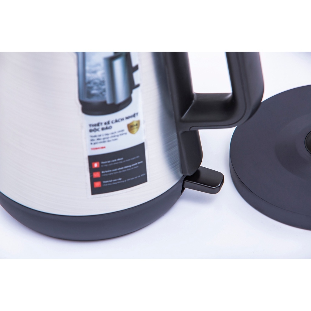 Bình đun siêu tốc Toshiba KT-17DR1NV - 1.7L - Inox 304 - Hàng chính hãng, bảo hành 12 tháng, chất lượng Nhật Bản