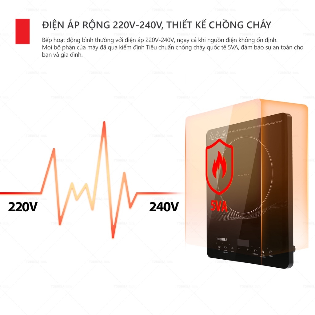 Bếp từ Toshiba IC-20R1SV , IC-20R2SV 2000w- Hàng chính hãng, điều khiển cảm ứng, tặng kèm nồi lẩu Inox - JoyMall