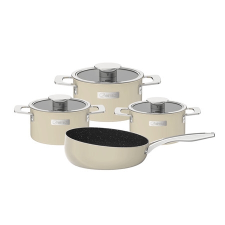 Bộ nồi Inox liền khối Elmich Hera EL-8236 3 nồi size 16, 18, 22 và chảo 20, 24, 26cm, Hàng chính hãng - JoyMall