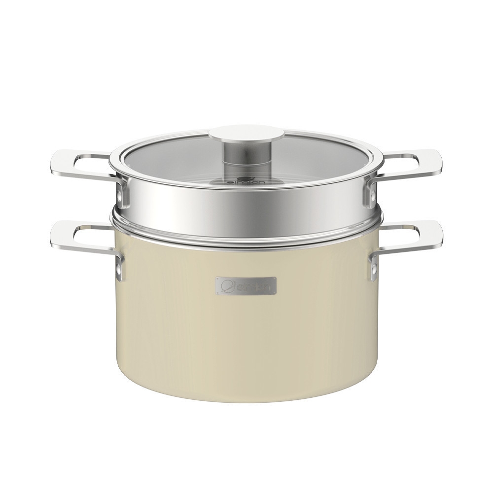 Bộ nồi Inox liền khối Elmich Hera EL-8234 EL-8194 18cm, nồi hấp 22 chảo 20 và chảo 26cm, Hàng chính hãng - JoyMall