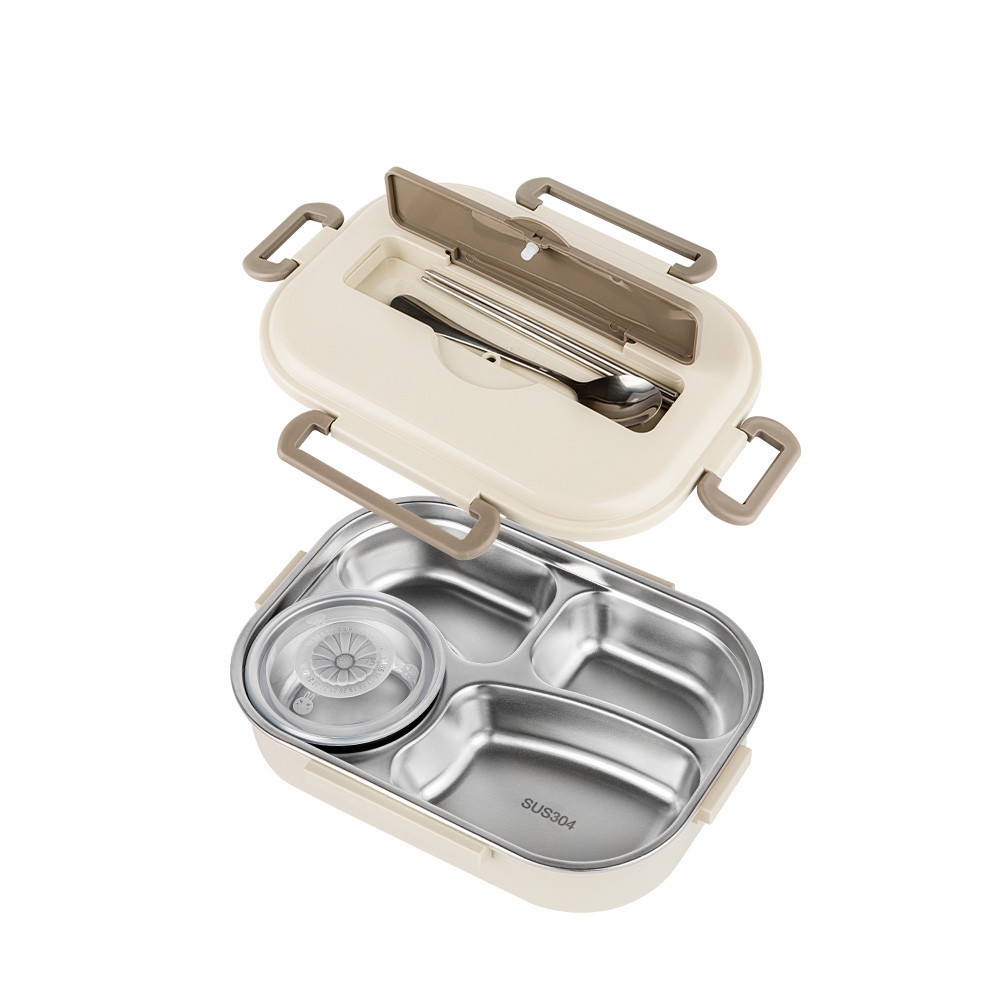 Hộp cơm inox 304 Elmich EL8304 dung tích 1.3L, Hàng chính hãng, thiết kế nhiều ngăn, có quai xách đi kèm - JoyMall