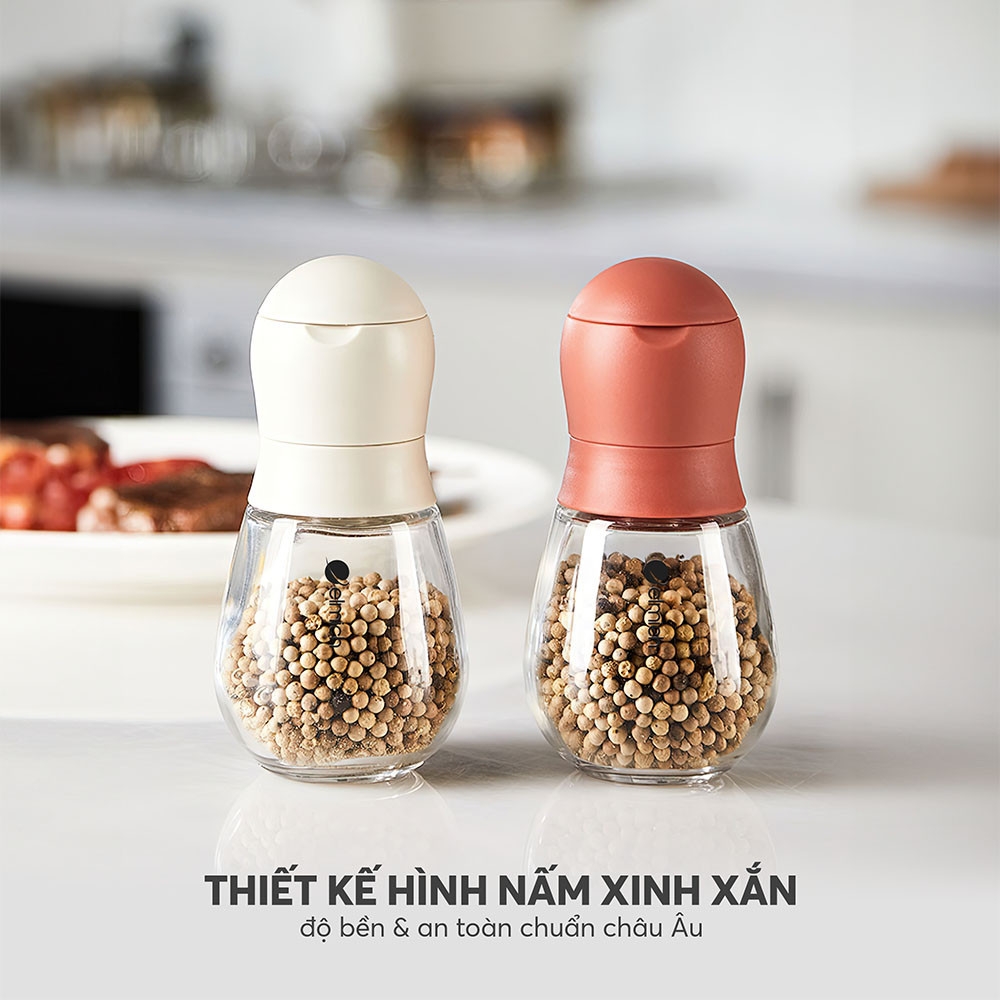 Lọ xay tiêu Elmich EL8420, Hàng chính hãng, trục quay điều chỉnh độ mịn, xay được nhiều gia vị - JoyMall