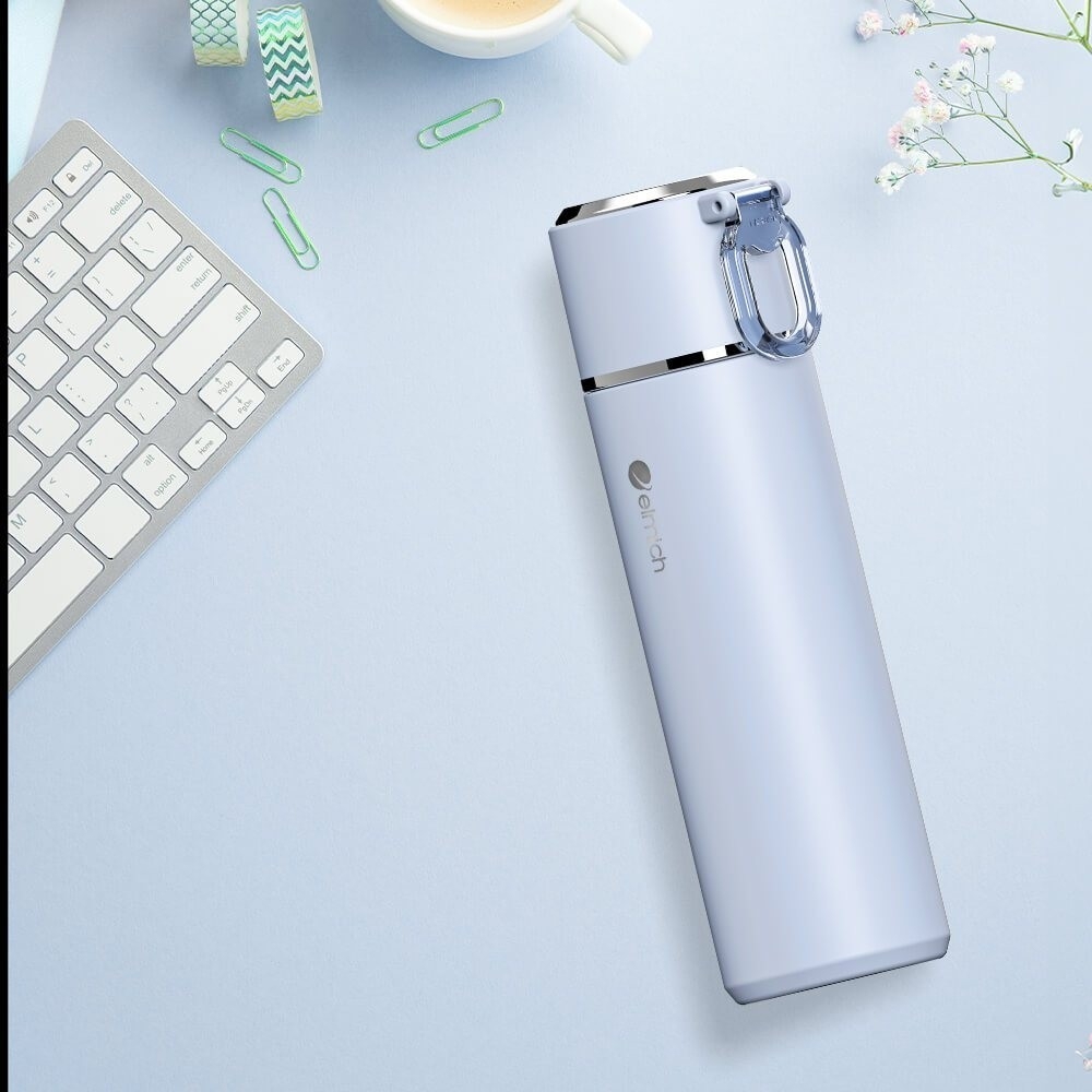 Bình giữ nhiệt inox 316 Elmich EL8315 480ml, Hàng chính hãng, nắp có thể dùng làm cốc nước, có lưới lọc trà - JoyMall