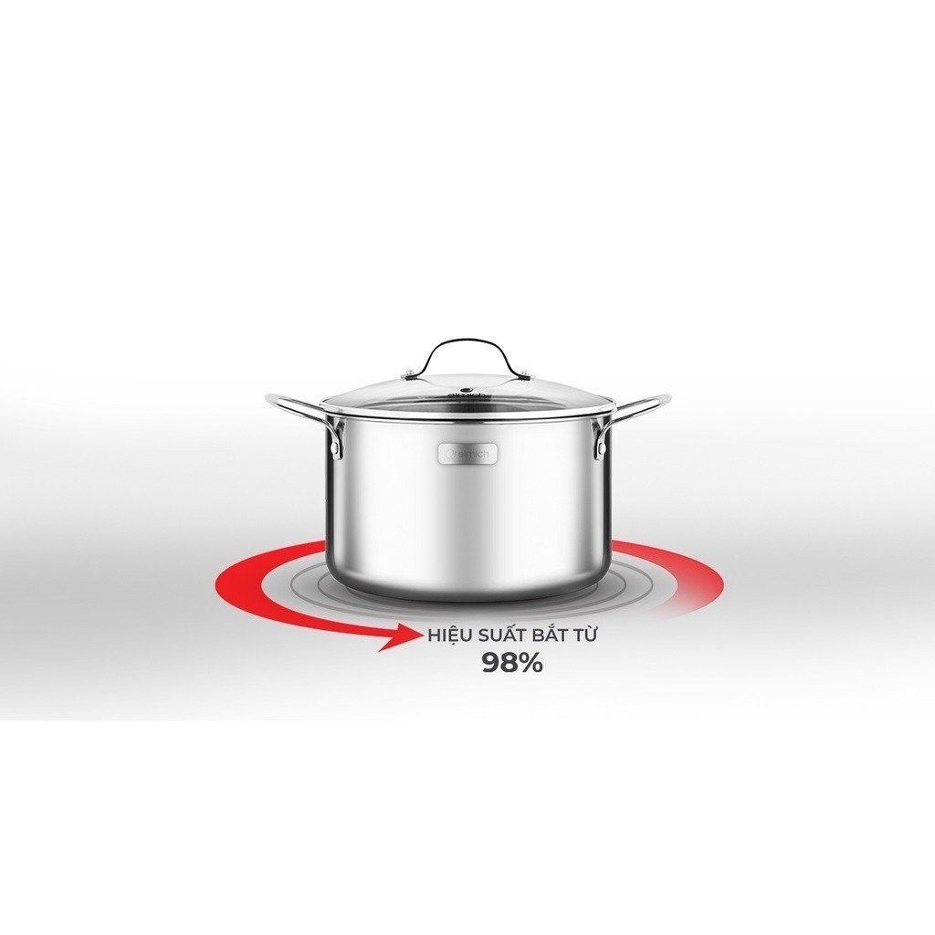 Bộ nồi inox 3 lớp đáy liền Elmich 2103OL size 18,20,26cm, Hàng chính hãng, dùng cho mọi loại bếp - JoyMall