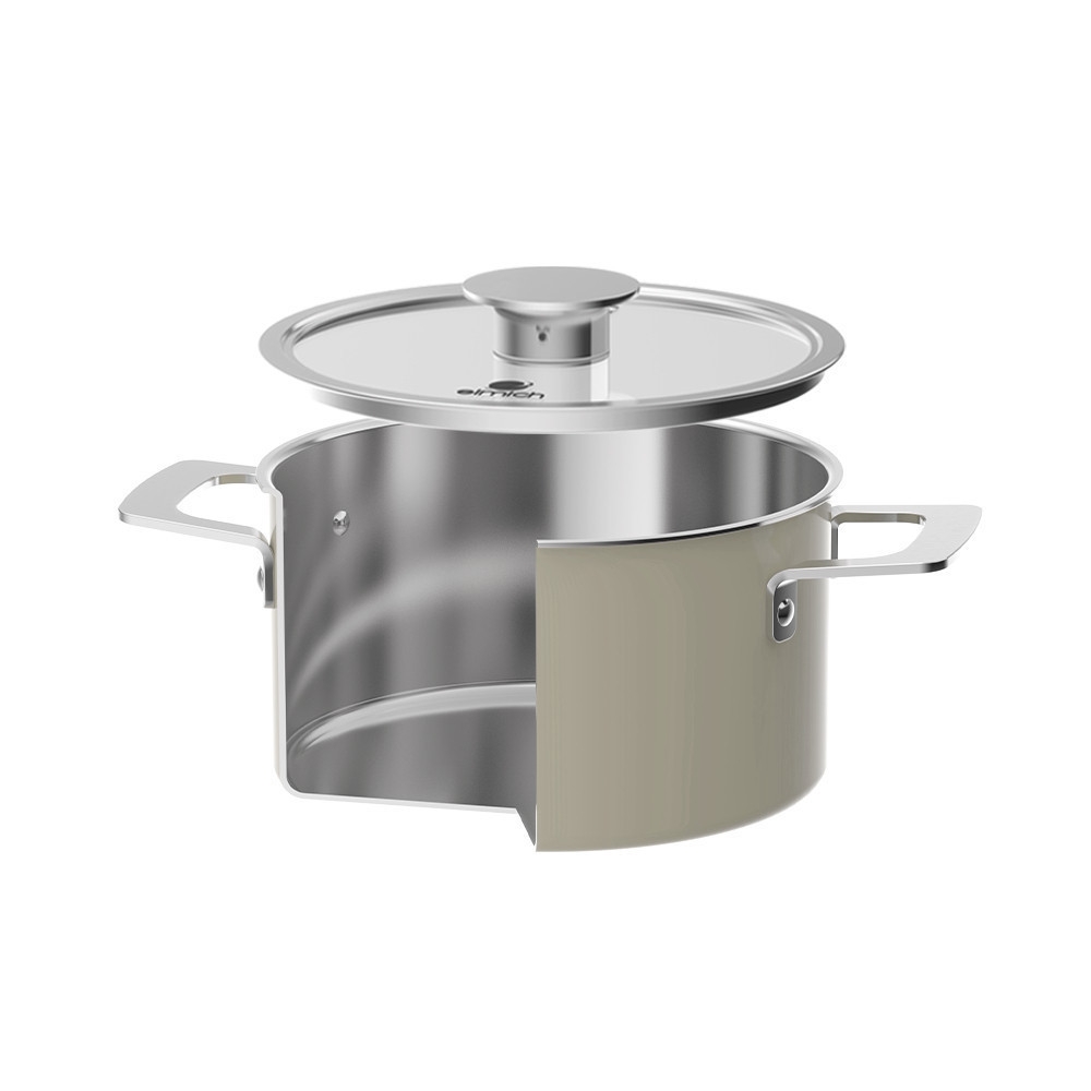 Nồi inox liền khối Elmich EL-8220 16cm, EL-8221 18cm, EL-8222 20 cm, EL-8223 22cm, EL-8224 26cm, Hàng chính hãng-JoyMall