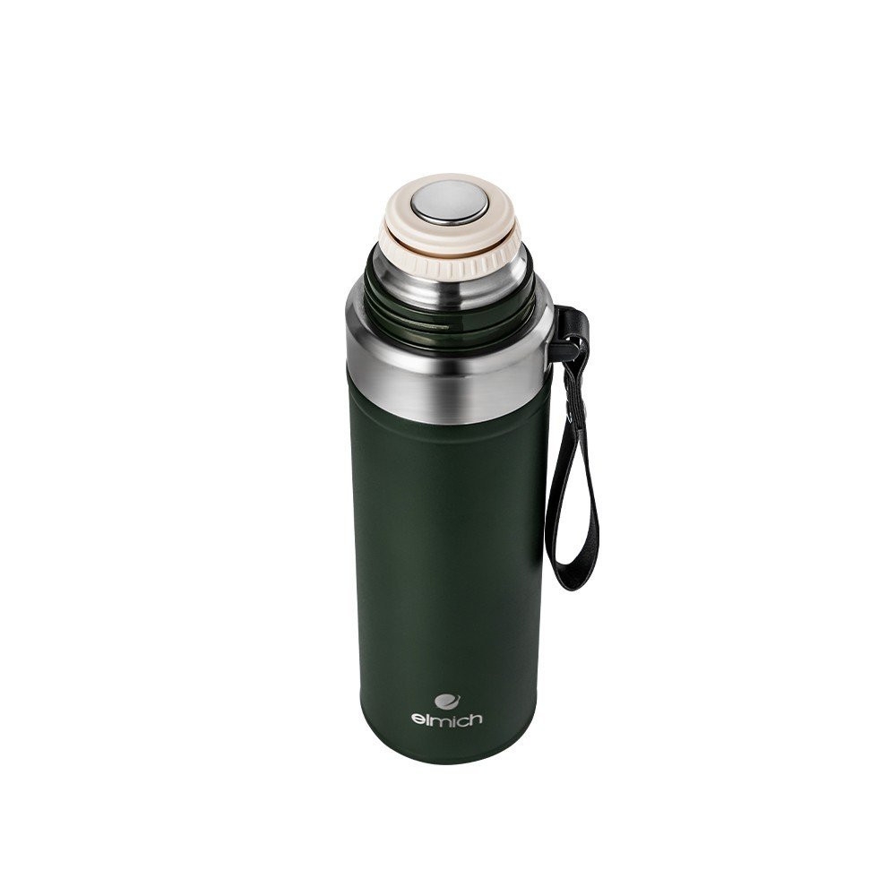 Bình giữ nhiệt inox 316 Elmich EL8311 800ml, Hàng chính hãng, thiết kế 2 nắp, miệng bình rộng, giữ nóng lạnh - JoyMall